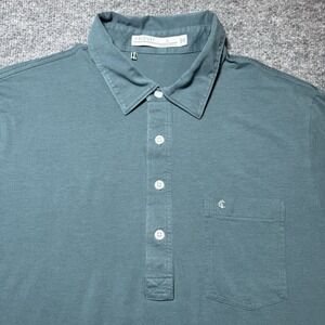 Criquet Polo Shirt Mens Large Green Short Sleeve Pima Cotton Spandex Pocket Golf